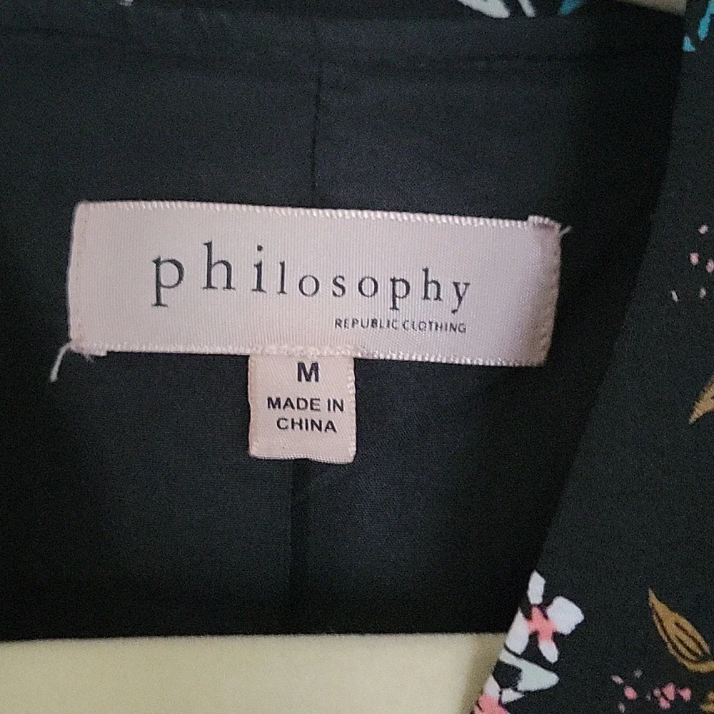 Philosophy Black Floral Bomber Jacket - Picture 2 of 4